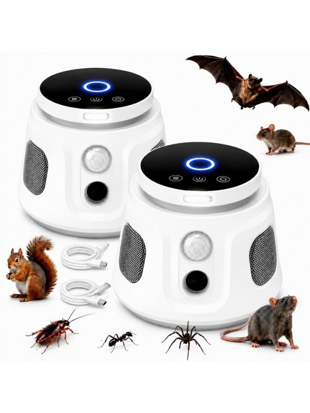 2 Pack Ultrasonic Rodent Repellent - Effective Indoor Mouse Repeller, Pest